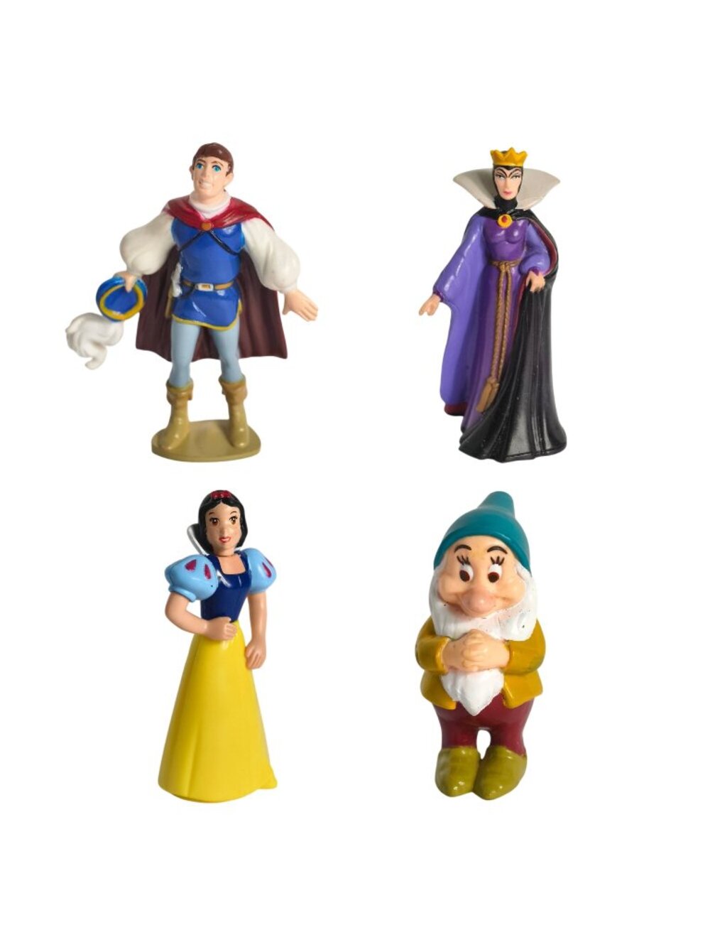 Vtg Disney Snow White Prince Evil Queen Dwarf Figure Set Vintage '93 Collectible